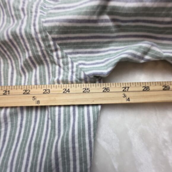 Ralph Lauren Men’s 17.5 34/35 Blue- Green Striped Classic Fit Long Sleeve Shirt - Picture 4 of 7